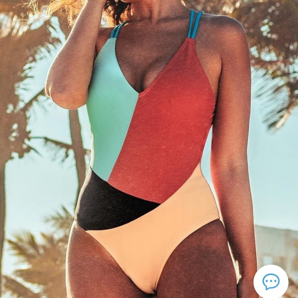 Colorful one piece swim
